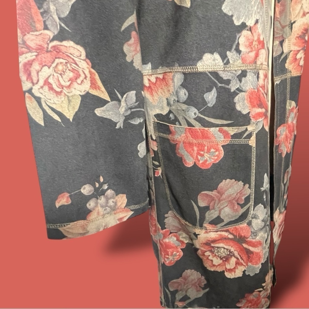 ANTHROPOLOGIE SOLITAIRE LONG FLORAL JACKET SIZE SMALL OR MED Brown Orange - Picture 16 of 16